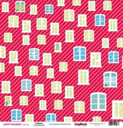 Papier do scrapbookingu dwustronny 30,5 x 30,5 cm HAPPY HOLIDAYS 9 szt. ScrapBerry`s